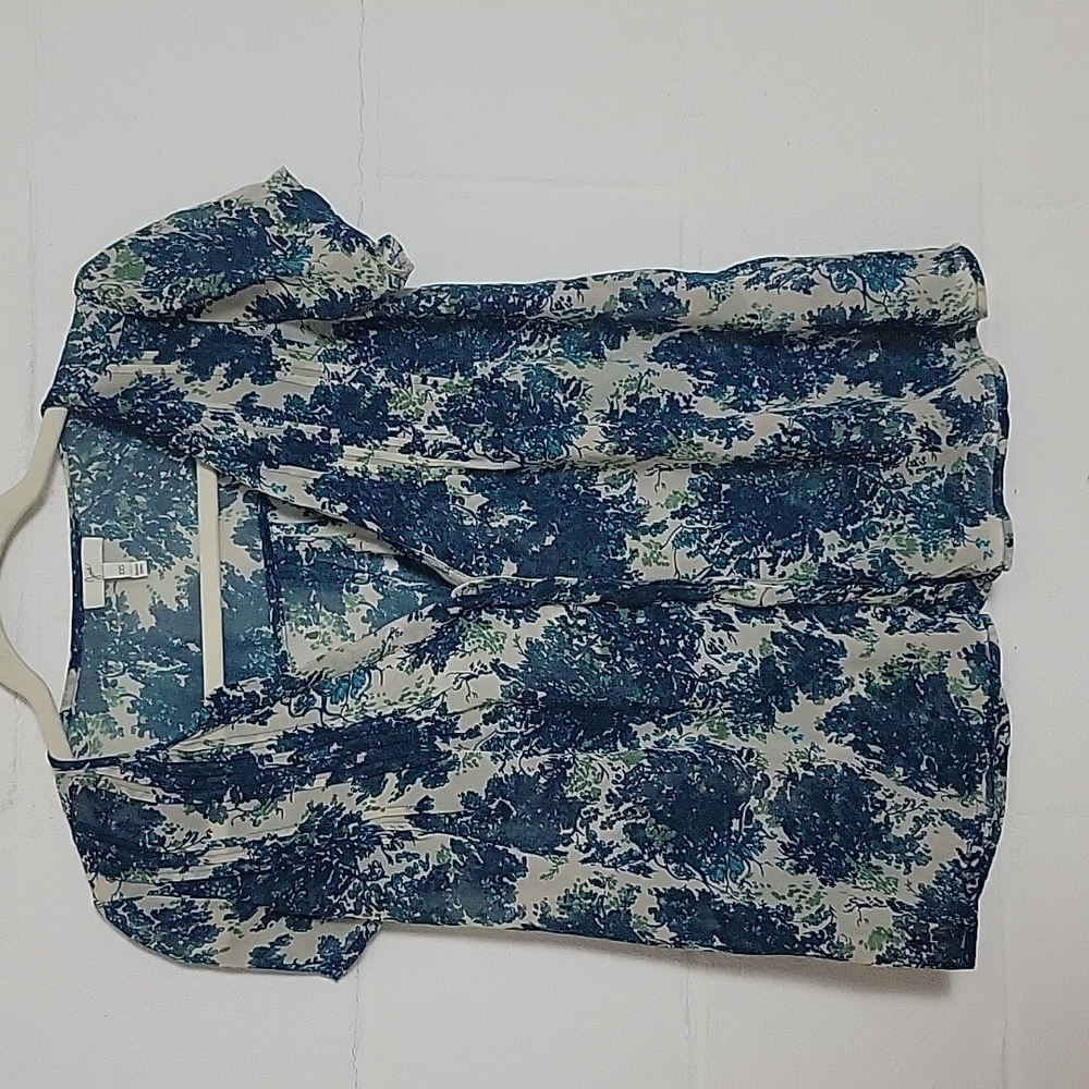 Joie Floral Print Lightweight Silk Short Sleeve Blouse Size XXS